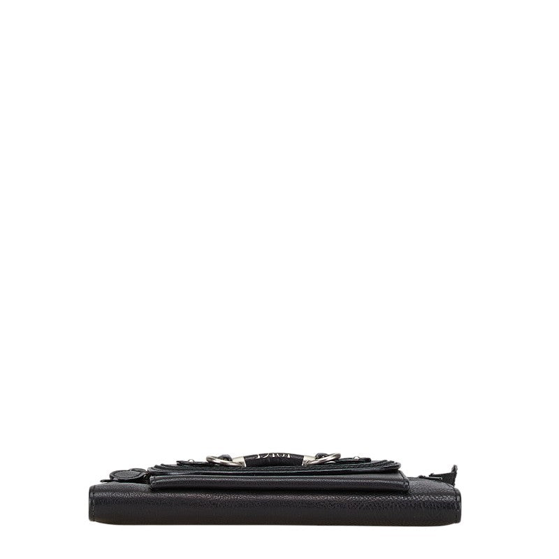 ディオール ロゴ 長財布 ブラック レザー レディース Dior 【中古】