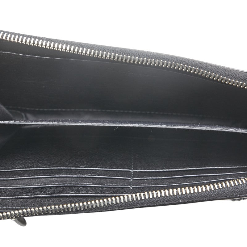 ディオール ロゴ 長財布 ブラック レザー レディース Dior 【中古】