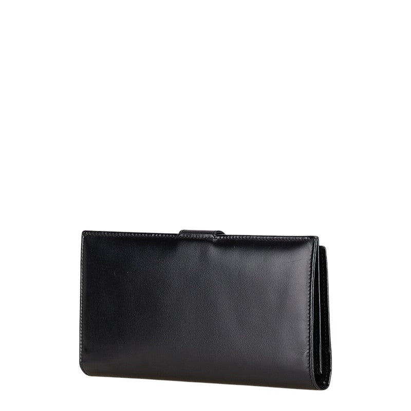 サルヴァトーレフェラガモ ガンチーニ 長財布 ブラック カーフ レディース Salvatore Ferragamo 【中古】