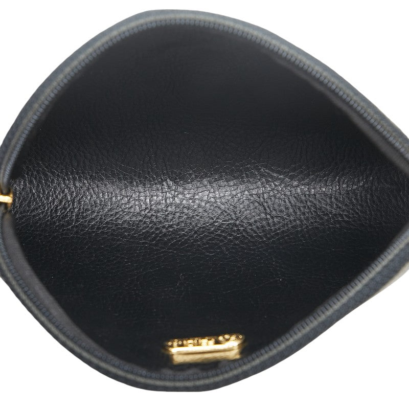 フェンディ ぺカン ポーチ 小物入れ カーキ ブラック PVC レディース FENDI 【中古】