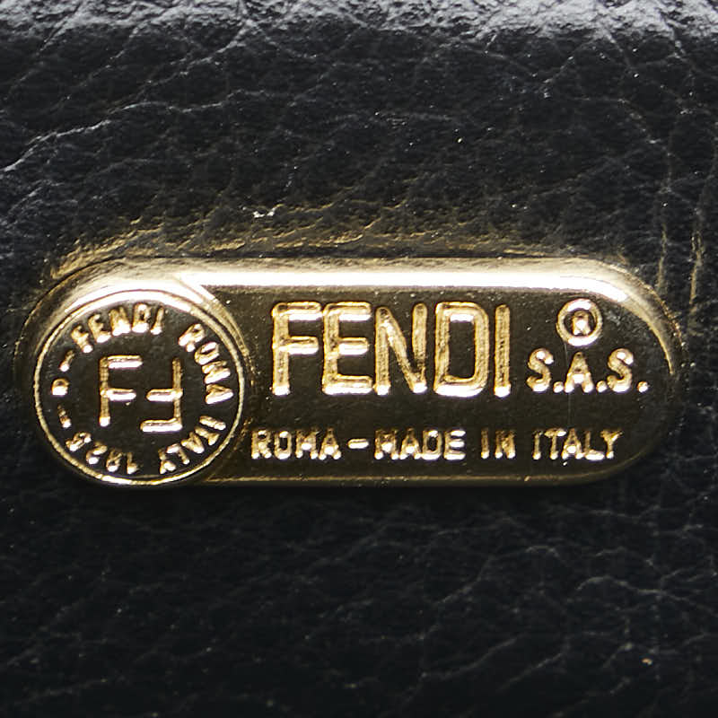フェンディ ぺカン ポーチ 小物入れ カーキ ブラック PVC レディース FENDI 【中古】