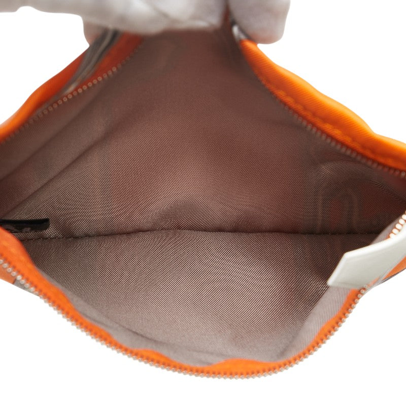 エルメス シルキーシティPM 斜め掛け ショルダーバッグ オレンジ シルク レザー レディース HERMES 【中古】