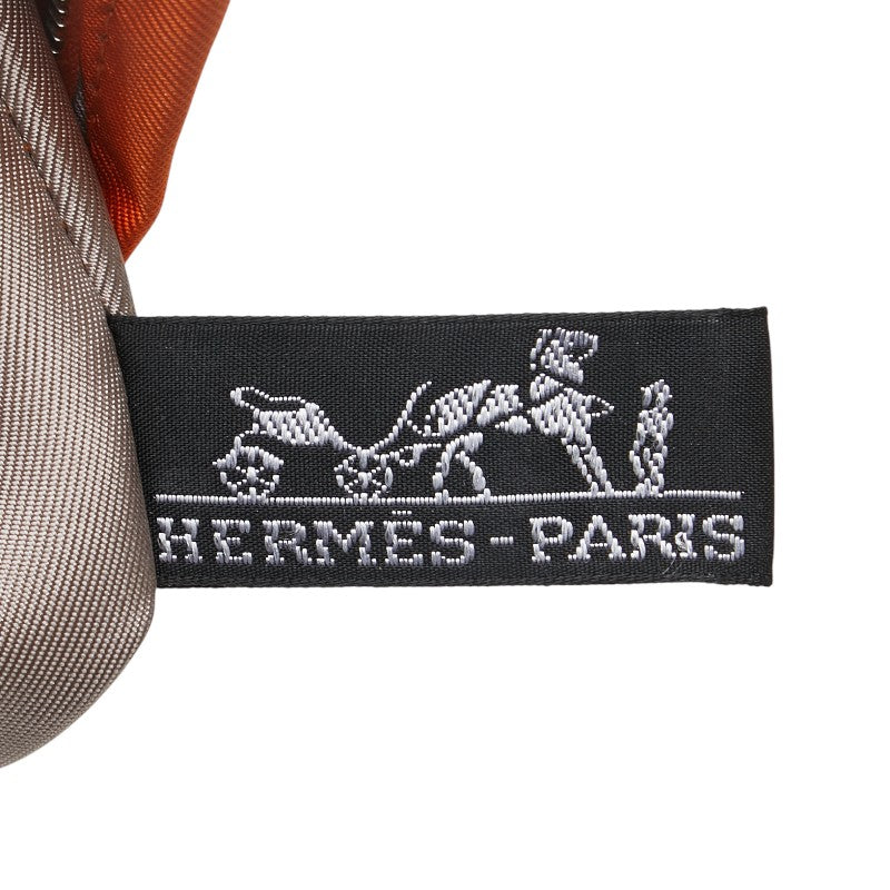 エルメス シルキーシティPM 斜め掛け ショルダーバッグ オレンジ シルク レザー レディース HERMES 【中古】