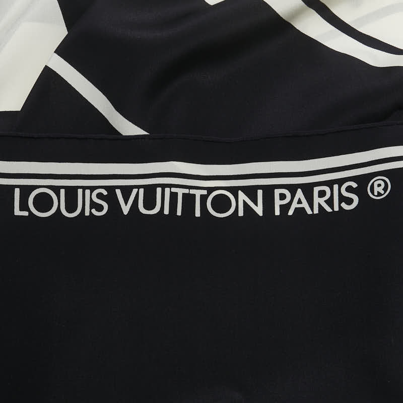 ルイ ヴィトン 1988 モントレ ガエ アウレンティ 時計柄 スカーフ ブラック マルチカラー シルク レディース LOUIS VUITTON 【中古】