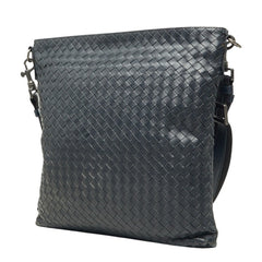 ボッテガヴェネタ イントレチャート 斜め掛け ショルダーバッグ ネイビー レザー レディース BOTTEGAVENETA 中古