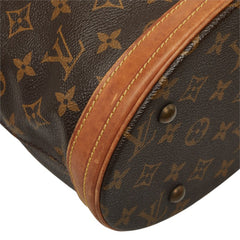 ルイ ヴィトン モノグラム プチ バケットPM トートバッグ ショルダーバッグ M42238 ブラウン PVC レザー レディース LOUIS VUITTON 中古
