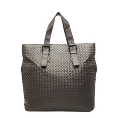 ボッテガヴェネタ イントレチャート トートバッグ ダークブラウン レザー レディース BOTTEGAVENETA 中古