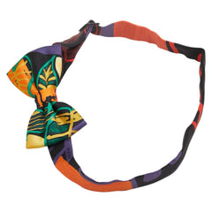 エルメス ヌーパピヨン 蝶ネクタイ リボン オレンジ ブラック グリーン マルチカラー シルク メンズ HERMES 【中古】