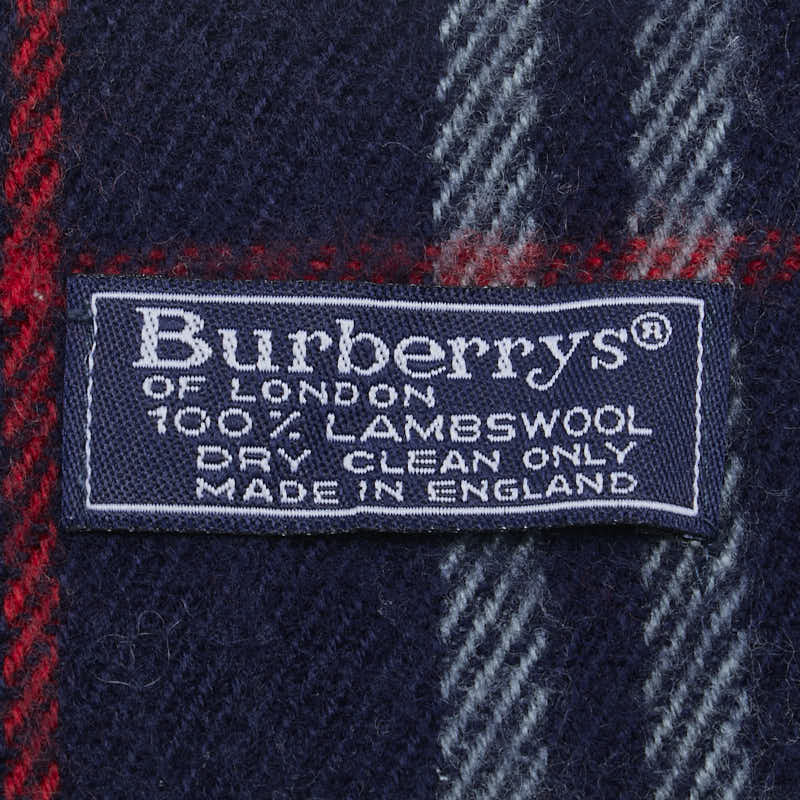 バーバリー ノバチェック マフラー ネイビー マルチカラー ウール レディース BURBERRY 【中古】
