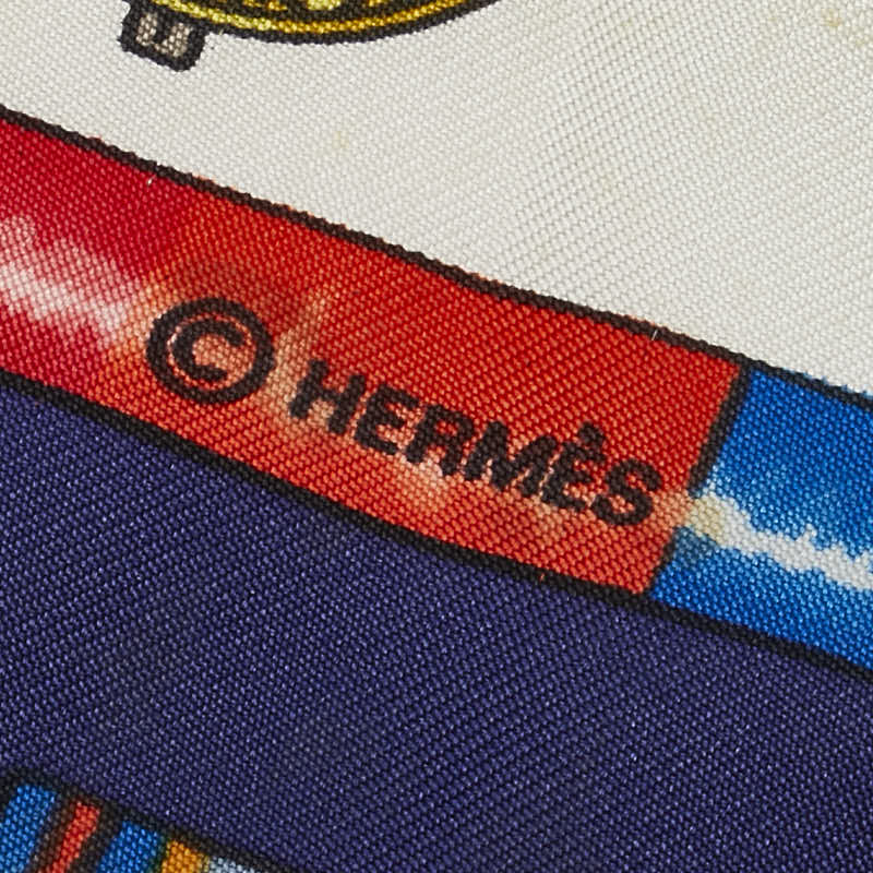 エルメス カレ90 Pelile main お針子さん スカーフ ネイビー マルチカラー シルク レディース HERMES 【中古】