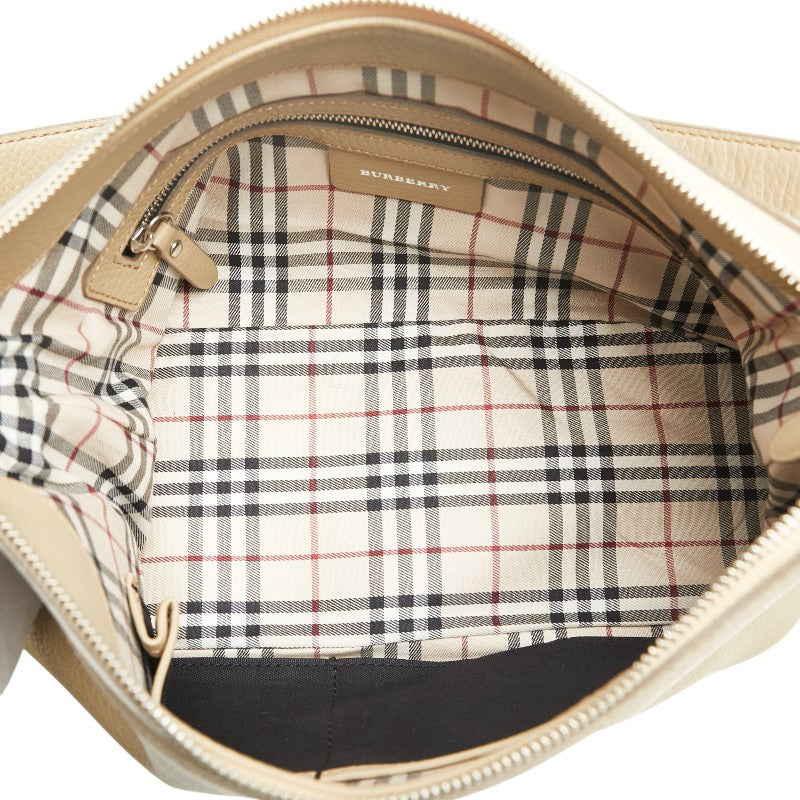 バーバリー ノバチェック ワンショルダーバッグ ベージュ レザー レディース BURBERRY 【中古】
