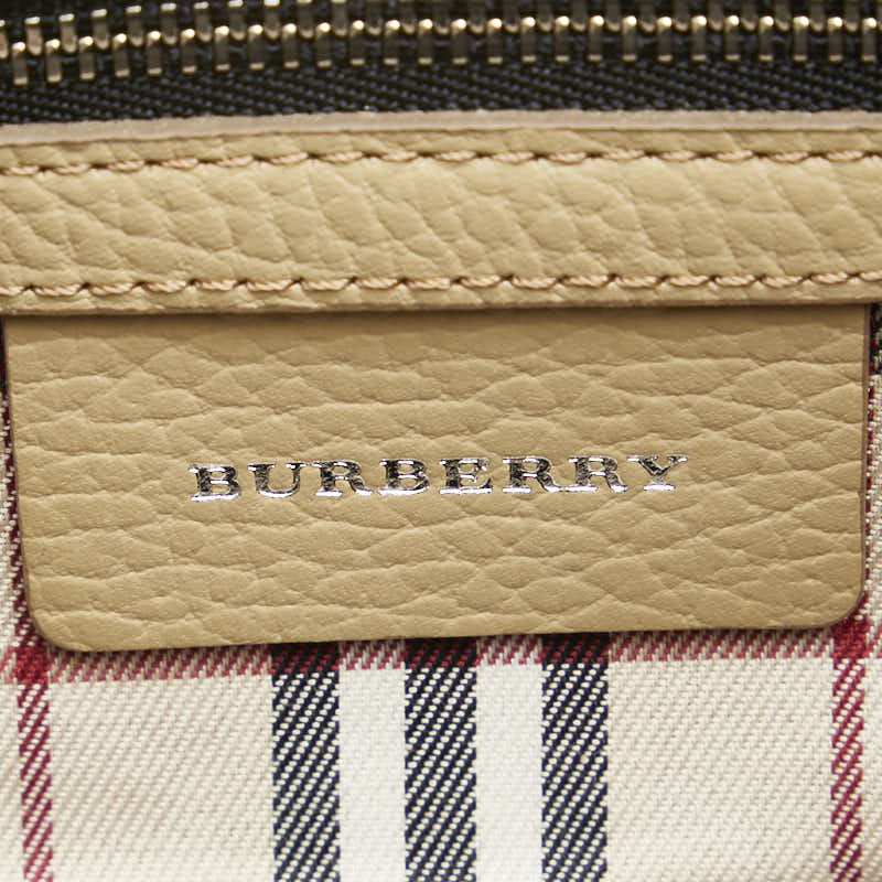 バーバリー ノバチェック ワンショルダーバッグ ベージュ レザー レディース BURBERRY 【中古】