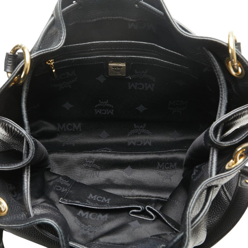 エム シー エム ワンショルダーバッグ ブラック レザー レディース MCM 【中古】