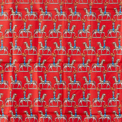 エルメス カレ90 ARTIFICIERS 花火師 スカーフ レッド ネイビー マルチカラー シルク レディース HERMES 【中古】