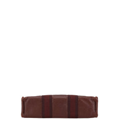 エルメス フールトゥPM ハンドバッグ ワインレッド キャンバス レザー レディース HERMES 【中古】