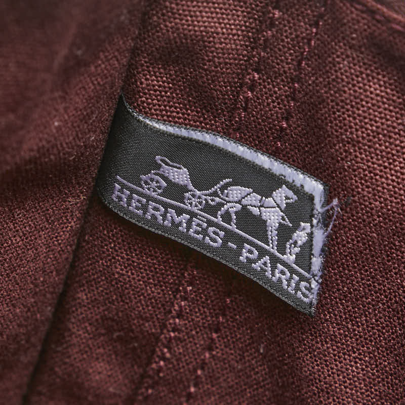 エルメス フールトゥPM ハンドバッグ ワインレッド キャンバス レザー レディース HERMES 【中古】