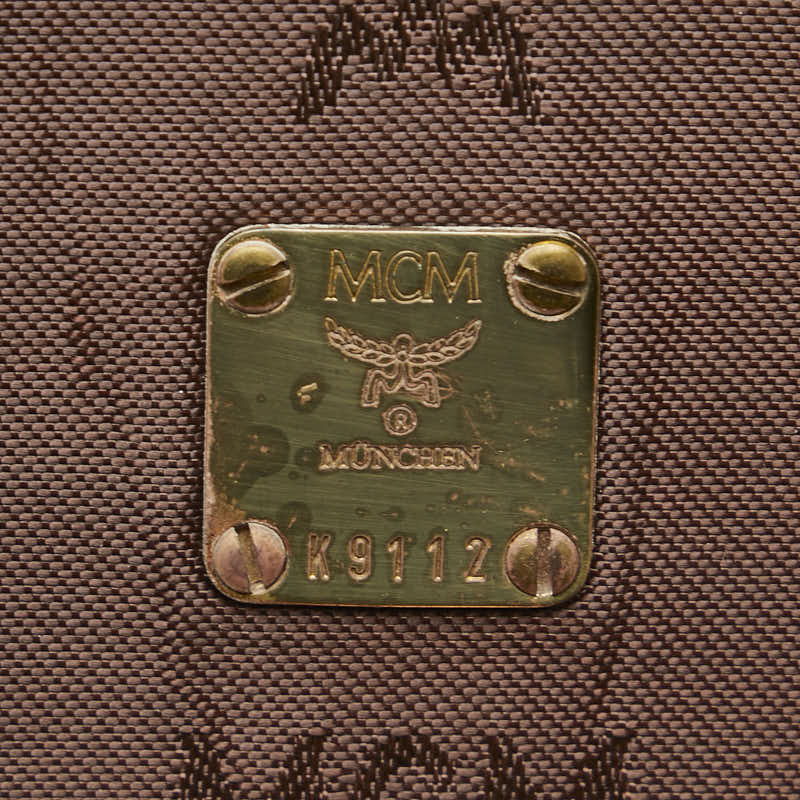 エム シー エム ヴィセトス ロゴグラム リュック バックパック ブラウン ナイロン レザー レディース MCM 【中古】