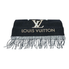 ルイ ヴィトン エシャルプ レイキャビック スタッディ マフラー M71588 ブラック グレー カシミヤ レディース LOUIS VUITTON 中古