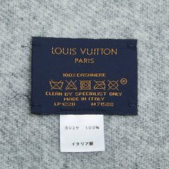 ルイ ヴィトン エシャルプ レイキャビック スタッディ マフラー M71588 ブラック グレー カシミヤ レディース LOUIS VUITTON 中古