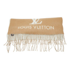 ルイ ヴィトン モノグラム エシャルプ レイキャビック マフラー M76067 ブラウン ベージュ系 カシミヤ レディース LOUIS VUITTON 中古