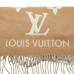 ルイ ヴィトン モノグラム エシャルプ レイキャビック マフラー M76067 ブラウン ベージュ系 カシミヤ レディース LOUIS VUITTON 中古
