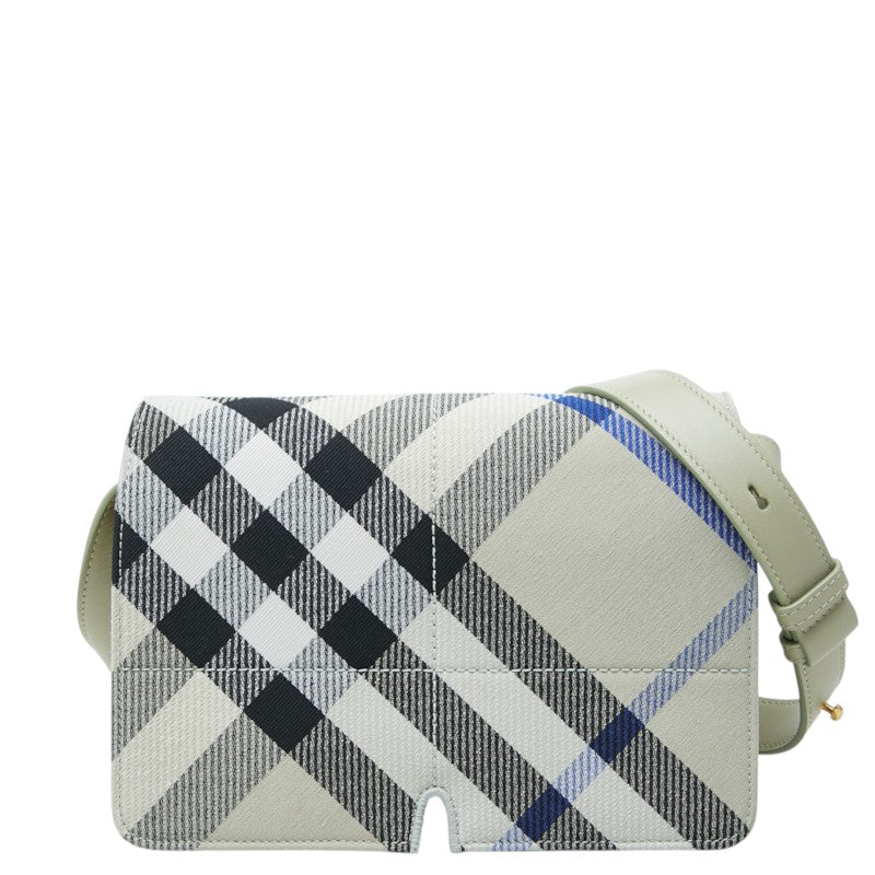 バーバリー チェック 斜め掛け ショルダーバッグ グレー系 マルチカラー キャンバス レザー レディース BURBERRY 中古