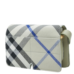 バーバリー チェック 斜め掛け ショルダーバッグ グレー系 マルチカラー キャンバス レザー レディース BURBERRY 中古