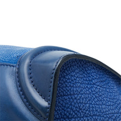 セリーヌ ラゲージ ミニショッパー ハンドバッグ ブルー レザー レディース CELINE 中古