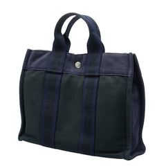 エルメス フールトゥPM ハンドバッグ トートバッグ ブラック パープル キャンバス レディース HERMES 中古