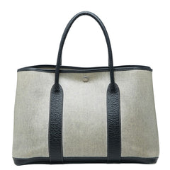 エルメス ガーデンパーティPM トートバッグ ハンドバッグ ベージュ ブラック トワルアッシュ ネゴンダ レディース HERMES 中古