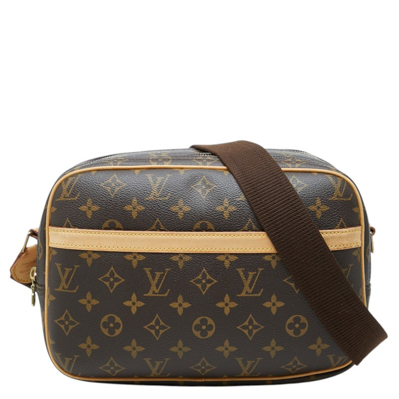 ルイ ヴィトン モノグラム リポーターPM 斜め掛け ショルダーバッグ M45254 ブラウン PVC レザー レディース LOUIS VUITTON 中古