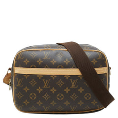 ルイ ヴィトン モノグラム リポーターPM 斜め掛け ショルダーバッグ M45254 ブラウン PVC レザー レディース LOUIS VUITTON 中古