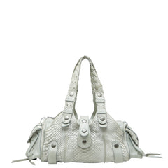 クロエ シルベラード ショルダーバッグ ハンドバッグ パイソン 6ESA51-50 グレー レザー レディース Chloe 中古