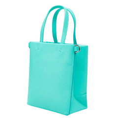 ティファニー キャットストリート ミニ ショッピングトート 斜めかけ ショルダーバッグ 2WAY ブルー レザー レディース TIFFANY&Co. 中古