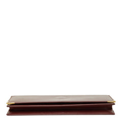 カルティエ マストライン 長財布 ロングウォレット ボルドー ワインレッド レザー レディース CARTIER 中古