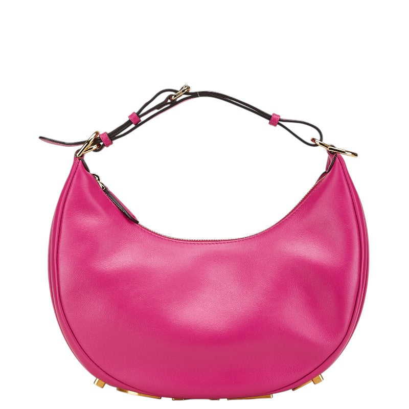 フェンディ フェンディグラフィ スモール ハンドバッグ ホーボーバッグ 8BR798 ピンク レザー レディース FENDI 【中古】