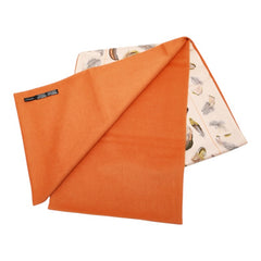 エルメス Henri de Linares フェザー 羽根 リバーシブル マフラー ストール オレンジ マルチカラー シルク アンゴラ レディース HERMES 中古