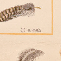 エルメス Henri de Linares フェザー 羽根 リバーシブル マフラー ストール オレンジ マルチカラー シルク アンゴラ レディース HERMES 中古