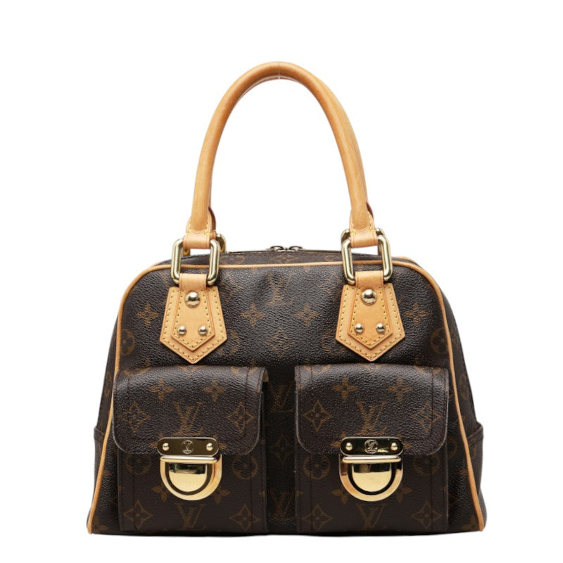 ルイ ヴィトン モノグラム マンハッタンPM ハンドバッグ M40026 ブラウン PVC レザー レディース LOUIS VUITTON 中古