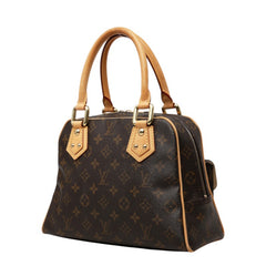ルイ ヴィトン モノグラム マンハッタンPM ハンドバッグ M40026 ブラウン PVC レザー レディース LOUIS VUITTON 中古