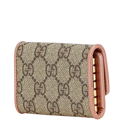 グッチ GGスプリーム キーケース 6連 388682 ベージュ ピンク PVC エナメル レディース GUCCI 【中古】