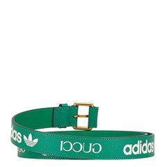 グッチ ×アディダス ロゴ ベルト サイズ：110/44 702277 グリーン レザー メンズ GUCCI 中古