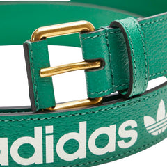 グッチ ×アディダス ロゴ ベルト サイズ：110/44 702277 グリーン レザー メンズ GUCCI 【中古】