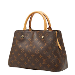 ルイ ヴィトン モノグラム モンテーニュBB ハンドバッグ ショルダーバッグ 2WAY M41055 ブラウン PVC レザー レディース LOUIS VUITTON 中古
