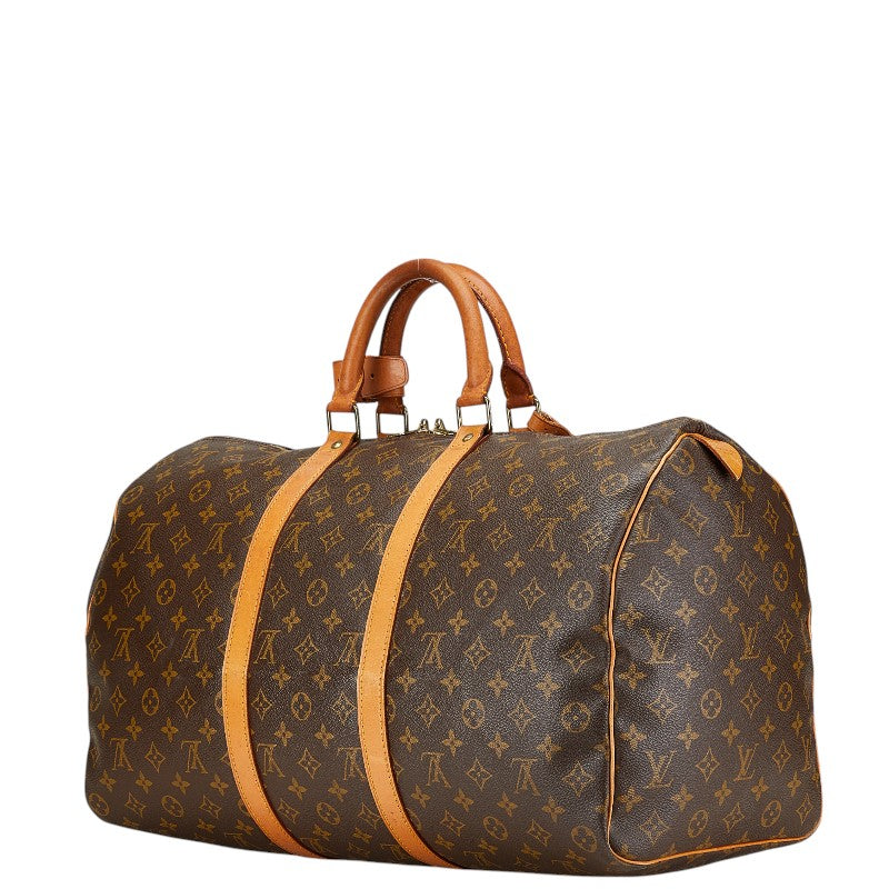 ルイ ヴィトン モノグラム キーポル50 ボストンバッグ ハンドバッグ M41426 ブラウン PVC レザー レディース LOUIS VUITTON 【中古】