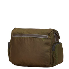 プラダ 三角ロゴプレート 斜め掛け ショルダーバッグ メッセンジャーバッグ カーキ ナイロン レザー レディース PRADA 【中古】