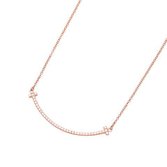 ティファニー Tスマイル ネックレス K18PG ピンクゴールド レディース TIFFANY&Co. 【中古】
