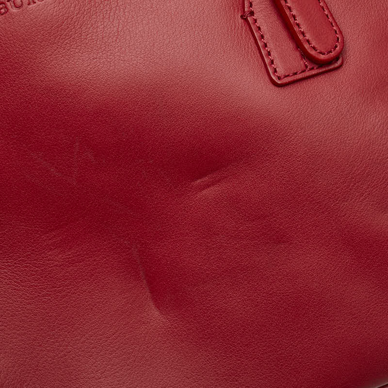 バーバリー ノバチェック ハンドバッグ ミニボストンバッグ レッド レザー レディース BURBERRY 【中古】