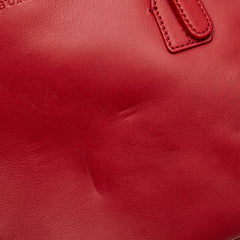 バーバリー ノバチェック ハンドバッグ ミニボストンバッグ レッド レザー レディース BURBERRY 【中古】
