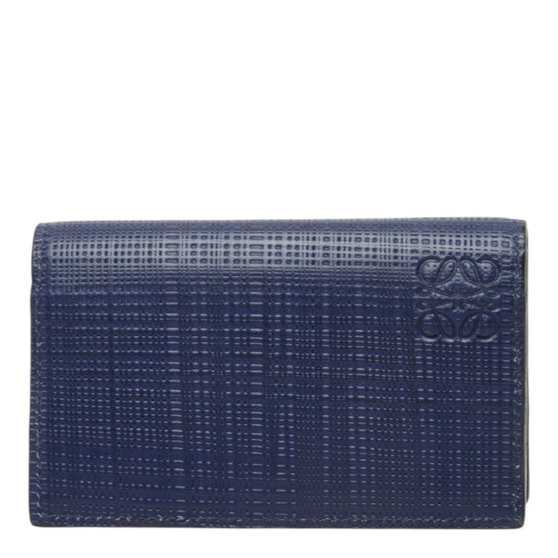 ロエベ アナグラム カードケース 名刺入れ ネイビー レザー レディース LOEWE 中古